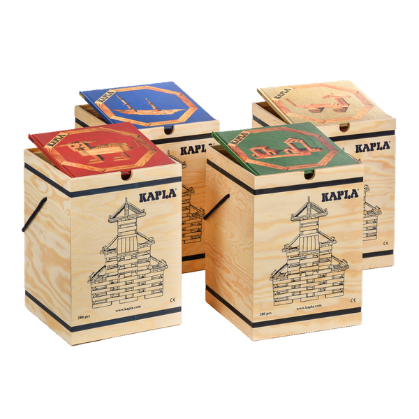 法國KAPLA精靈積木原木積木280pcs+Artbooks套組(4款擇1)附木盒＊天然 